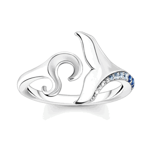 THOMAS SABO prsteň Tail fin and wave with blue stones TR2385-644-1