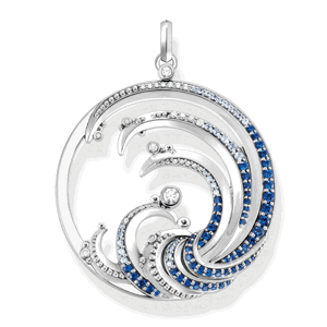 THOMAS SABO prívesok Wave with blue stones PE930-644-1