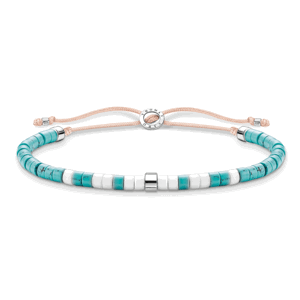 THOMAS SABO šnúrkový náramok Turquoise stones A2062-058-7