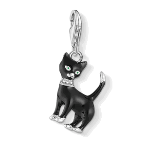 THOMAS SABO strieborný prívesok charm Cat black 1725-041-11