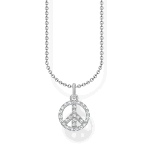 THOMAS SABO náhrdelník Peace with white stones silver KE2175-051-14-L45V