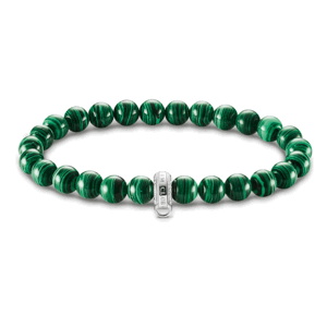 THOMAS SABO strieborný náramok na charm Green stones X0284-475-6