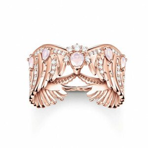 THOMAS SABO prsteň Phoenix wing with pink stones rose gold TR2411-323-9