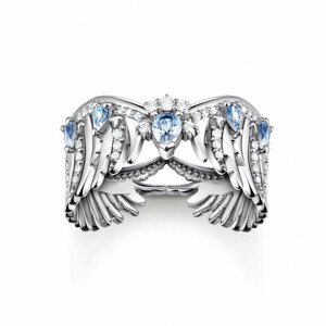 THOMAS SABO prsteň Phoenix wing with blue stones silver TR2411-644-1