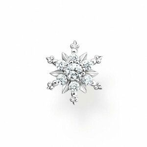 THOMAS SABO kusová náušnica Snowflake with white stones H2260-051-14