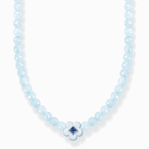 THOMAS SABO náhrdelník Flower with blue jade beads KE2182-496-1