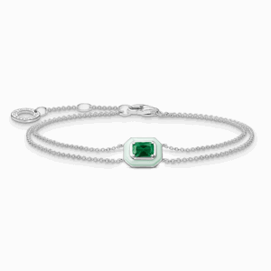 THOMAS SABO strieborný náramok Green stone silver A2095-496-6