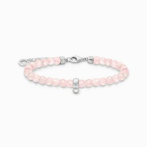 THOMAS SABO strieborný náramok na charm Rose quartz A2097-034-9