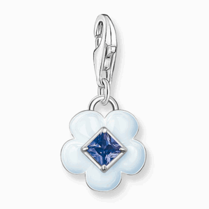 THOMAS SABO strieborný prívesok charm Flower with blue stone 1916-496-1