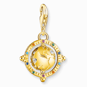 THOMAS SABO strieborný prívesok charm Colourful globe gold 1923-488-7