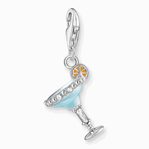 THOMAS SABO strieborný prívesok charm Blue cocktail glass silver 1930-041-7