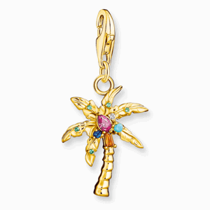 THOMAS SABO strieborný prívesok charm Colourful palm tree gold 1934-488-7