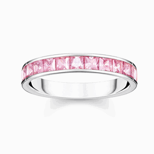 THOMAS SABO prsteň Pink stones pavé TR2358-051-9