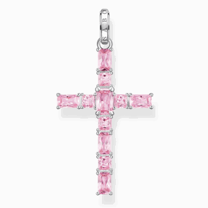 THOMAS SABO prívesok Cross pink stones PE939-051-9