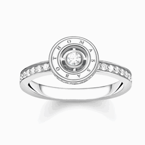 THOMAS SABO prsteň circle with white stones pavé TR2255-051-14