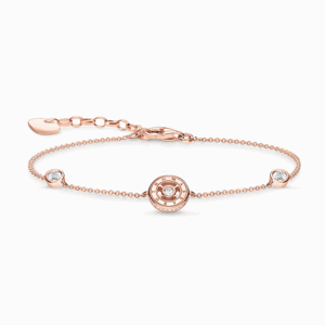 THOMAS SABO náramok circle with white stone rose gold A1882-416-14