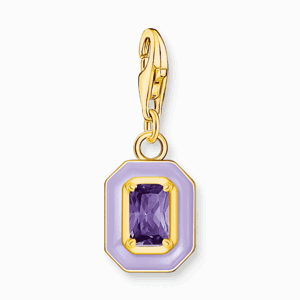 THOMAS SABO strieborný prívesok charm Octagon with violet enamel 2034-565-13