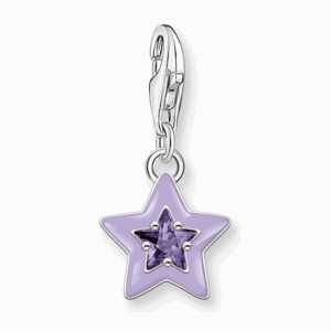 THOMAS SABO strieborný prívesok charm Star with amethyst-coloured stone 2039-041-13