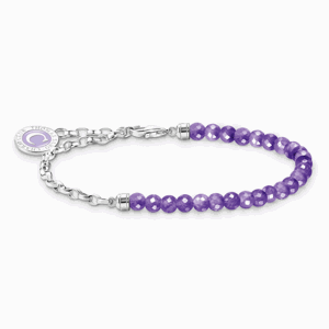 THOMAS SABO strieborný náramok Amethyst beads silver A2130-007-13