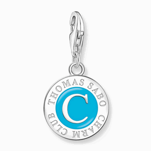 THOMAS SABO strieborný prívesok Member Charm with turquoise cold enamel 2098-007-17