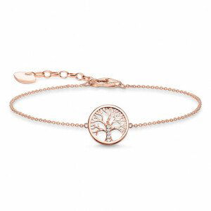 THOMAS SABO strieborný náramok Tree of Love pink A1828-416-14-L19v