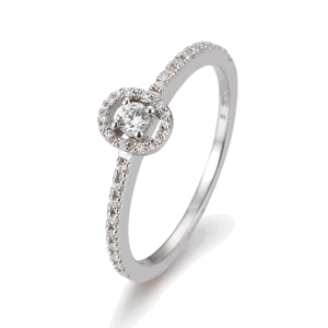 SOFIA DIAMONDS Prsteň 14 k biele zlato s diamantmi 0,22 ct BE4105801