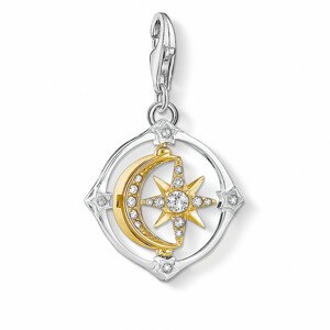 THOMAS SABO strieborný prívesok Charm Moveable moon & star 1815-414-7