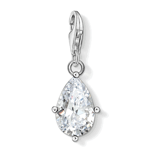 THOMAS SABO strieborný prívesok charm White stone droplet 1848-051-14