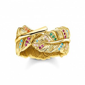 THOMAS SABO prsteň Feather gold TR2284-488-7