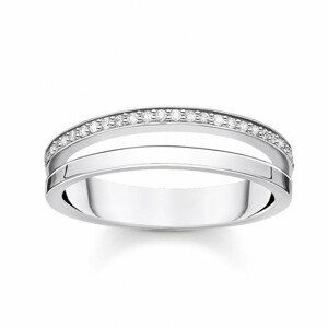 THOMAS SABO prsteň Ring double white stones silver TR2316-051-14