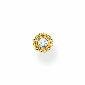 THOMAS SABO kusová náušnica Flower white stone gold H2137-414-14