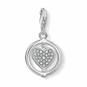 THOMAS SABO strieborný prívesok charm Heart pavé silver 1858-051-14