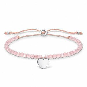 THOMAS SABO šnúrkový náramok Pink pearls heart A1985-813-9-L20v