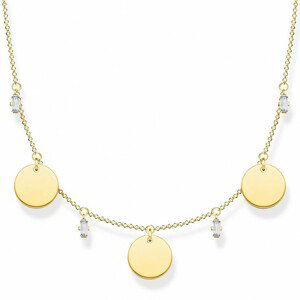 THOMAS SABO náhrdelník Three discs and stones gold KE1960-414-39