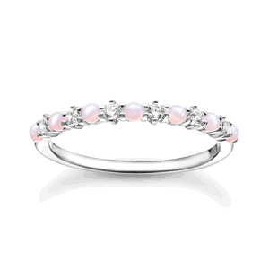 THOMAS SABO prsteň Pink and white stones TR2343-166-7