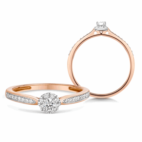 SOFIA DIAMONDS zlatý zásnubný prsteň s diamantom 0,23 ct UDRG48708R-H-I1