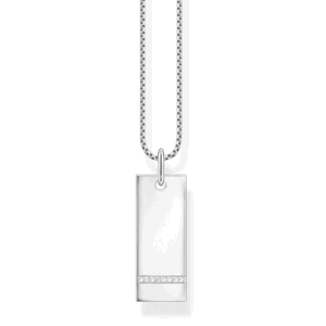 THOMAS SABO náhrdelník Tag with white stones silver KE2135-051-14-L45V