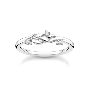 THOMAS SABO prsteň Leaves with white stones TR2376-051-14