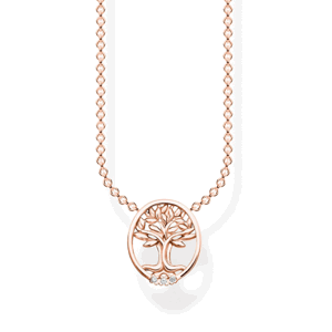 THOMAS SABO náhrdelník Tree of Love with white stones rosegold KE2126-416-14-L45V