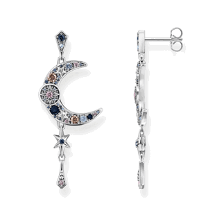 THOMAS SABO náušnice Royalty moon with stones H2200-945-7