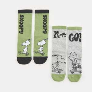 Sinsay - Súprava 2 párov ponožiek Snoopy - Zelená