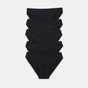 Sinsay - Súprava 5 bavlnených nohavičiek - Čierna