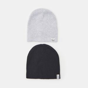 Sinsay - Súprava 2 čiapok beanie - Čierna