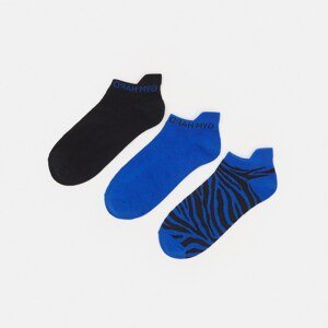 Sinsay - Súprava 3 párov bavlnených ponožiek Gym Hard - Modrá