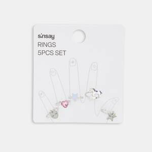 Sinsay - Súprava 5 prsteňov - Viacfarebná
