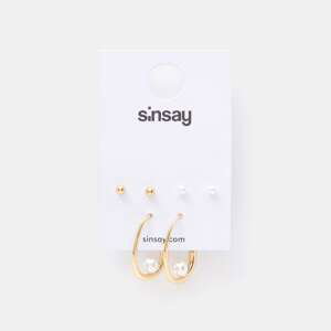 Sinsay - Súprava 3 párov náušníc - Zlatá