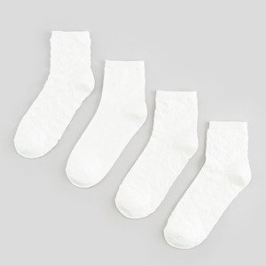 Sinsay - Súprava 4 párov ponožiek - Krémová