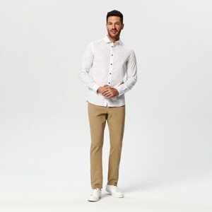 Sinsay - Košeľa slim fit s mikropotlačou - Biela