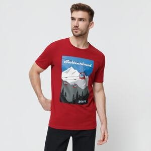 Sinsay - Bavlnené tričko s potlačou - Červená