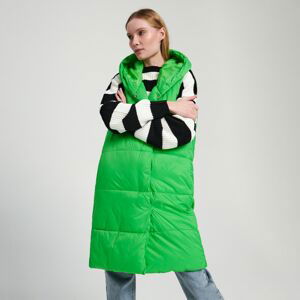 Sinsay - Prešívaná vesta s kapucňou - Zelená